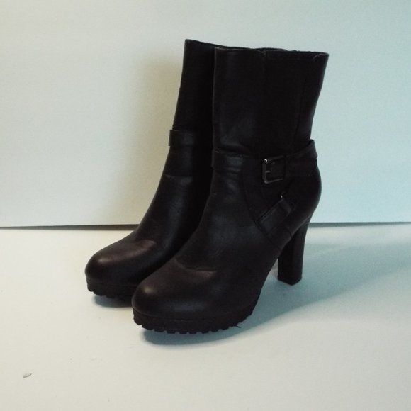 Pre-Owned Lane Bryant Womans Size 10 Wide Black Zip Up Round Toe Ankle Boots - Picture 7 of 10